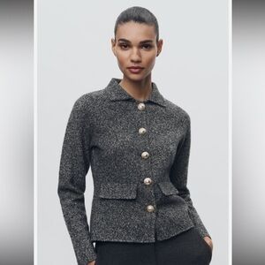 Elegant Zara Twisted 100% Wool Blazer (brand new never worn)
